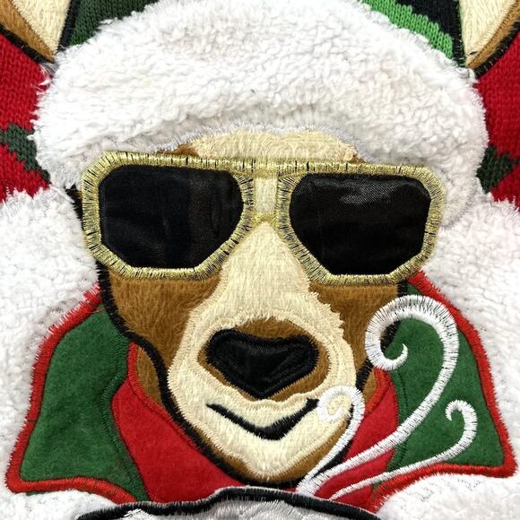 Celebrate Together Men Sz Small Christmas Sweater Deer Drinking Hot Cocoa Ugly - Picture 3 of 8